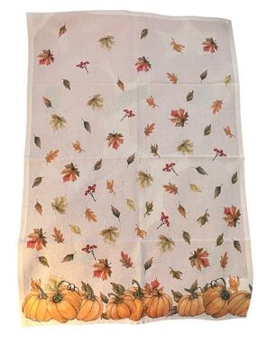 Sur La Table NWOT Pumpkin/Leaf Autumn cotton dish towel size 20”x 30”